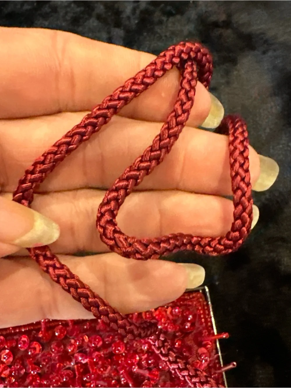 Red Beaded Evening Bag - Designer Style